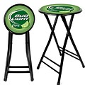 Trademark Global® 24 Cushioned Folding Stool, Black, Bud Light Lime