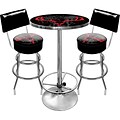 Trademark Global® 2 Bar Stools With Back and Table Gameroom Combo, Hunt Skull