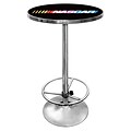 Trademark Global® 27.37 Solid Wood/Chrome Pub Table, Black, Nascar