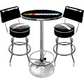 Trademark Global® Ultimate 2 Bar Stools With Back and Table Gameroom Combo, Nascar
