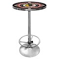 Trademark Global® 27.37 Solid Wood/Chrome Pub Table, Black, NHL® Vintage Chicago Blackhawks