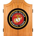 Trademark Global® Solid Pine Dart Cabinet Set, United States Marine Corps