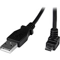 Startech 1.6 USB 2.0 A to Down Angle Micro B Male Cable; Black