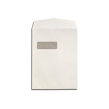 LUX Open End Moistenable Glue Window Envelope, 9 x 12, White, 50/Box (1590-50)