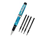 Monteverde® Prima Rollerball Pen W/2 Black and 2 Blue Refills, Turquoise Swirl