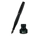 Monteverde® Invincia™ Color Fusion Fountain Pen W/Black Ink Bottle, Stealth Black