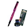 Monteverde® Intima Fountain Pen W/6 Black Refills and 1 Blue Ink Bottle, Neon Pink