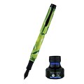 Monteverde® Intima Fountain Pen W/Blue Ink Bottle, Neon Green