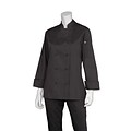 Chef Works® Marbella Long Sleeve Womens Executive Chef Coat; Black, XL