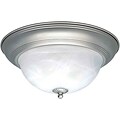 Aurora® 6 1/2 x 15 1/2 60 W 3 Light Flush Mount W/Marble Glass Shade, Brushed Nickel