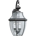 Aurora® 23 x 12 60 W 3 Light Outdoor Lantern W/Clear Beveled Glass Shade, Royal Bronze