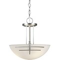 Aurora® 14 x 16 100 W 3 Light Semi-Flush Mount W/Satin Opal Glass Shade, Brushed Nickel