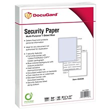 Paris DocuGard Advanced 8.5 x 11 Security Paper, 24 lbs., Blue, 500 Sheets/Ream, 2500/Carton (0454