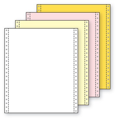 Printworks Professional 9.5" x 11", Computer Paper, 13 lbs, White/Canary/Pink/Gold, 800 Sheets/Carton (02234)