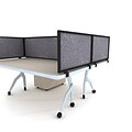 Obex 12 x 24 Acoustical Desk Mount Privacy Panel W/Black Frame, Graphite (12X24ABGDM)