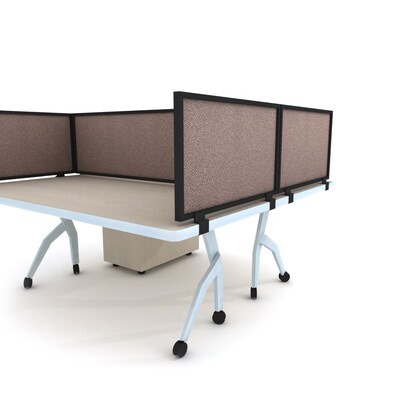 Obex Acoustical Desk Mount Privacy Panel W/Black Frame; 24 x 30, Java