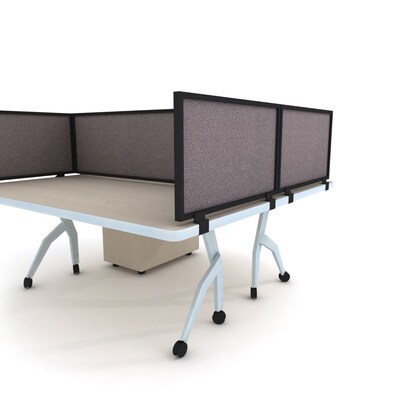 Obex Acoustical Desk Mount Privacy Panel W/Black Frame; 12 x 30, Slate