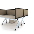 Obex Acoustical Desk Mount Privacy Panel W/Brown Frame; 18 x 36, Verde