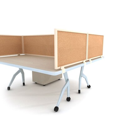 Obex Acoustical Desk Mount Privacy Panel W/Brown Frame; 12 x 72, Caramel