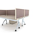 Obex 12 x 48 Acoustical Desk Mount Privacy Panel W/Brown Frame, Latte (12X48ALLDM)