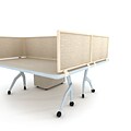Obex 24 x 42 Acoustical Desk Mount Privacy Panel W/Brown Frame,  Moss (24X42ALMDM)