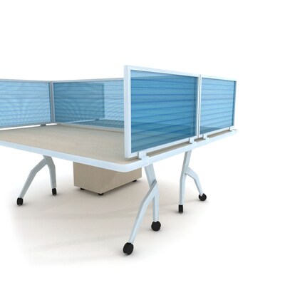 Obex Polycarbonate Desk Mount Privacy Panel W/AL Frame; 18 x 72, Blue