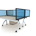 Obex Polycarbonate Desk Mount Privacy Panel W/Black Frame; 18 x 66, Blue