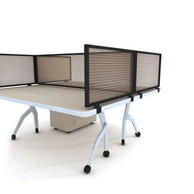 Obex 12 x 36 Polycarbonate Desk Mount Privacy Panel W/Black Frame, Smoke (12X36PBSDM)