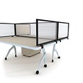 Obex Polycarbonate Desk Mount Privacy Panel W/Black Frame; 12 x 24, Translucent