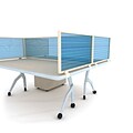 Obex Polycarbonate Desk Mount Privacy Panel W/Brown Frame; 18 x 60, Blue