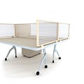 Obex Polycarbonate Desk Mount Privacy Panel W/Brown Frame; 24 x 60, Translucent