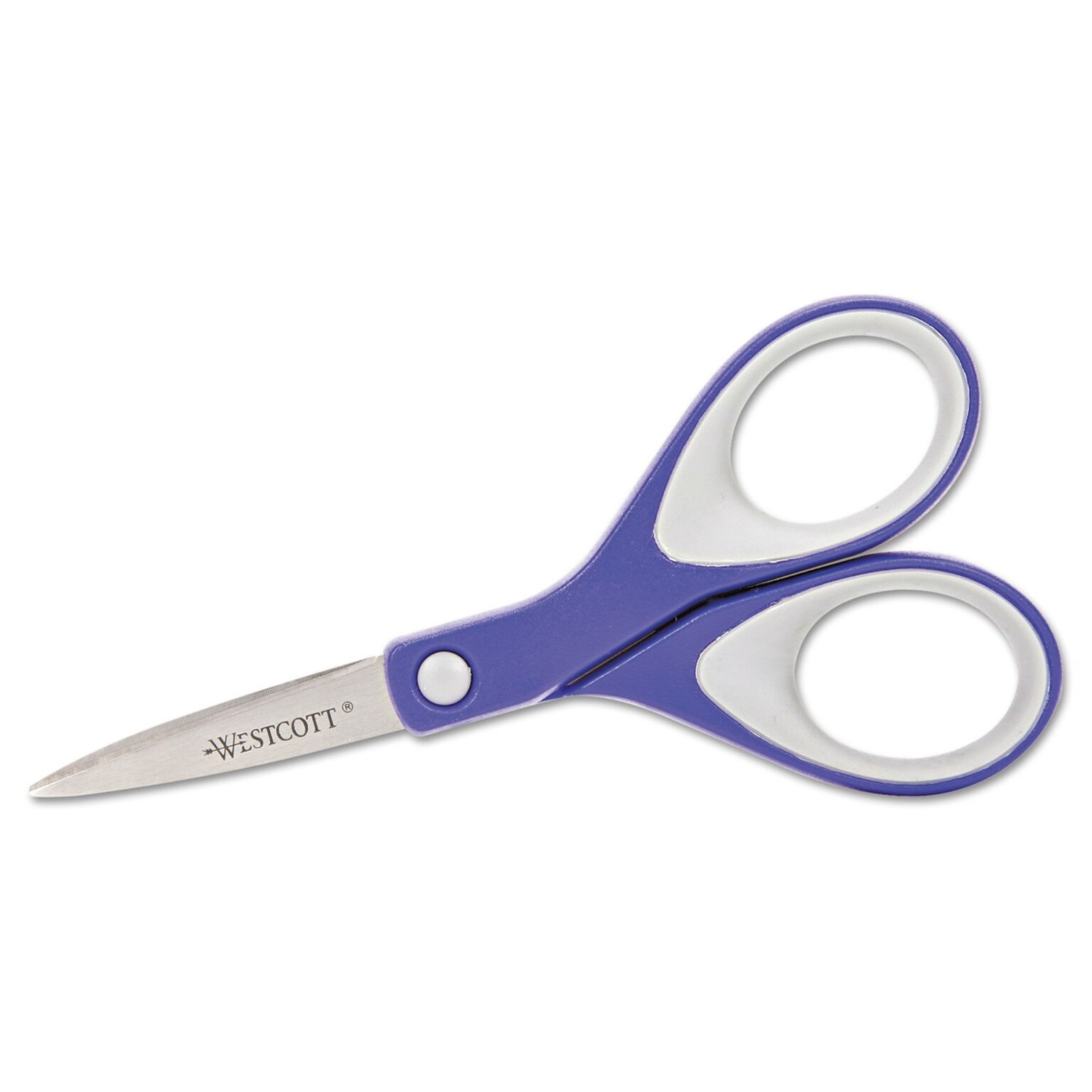 Westcott KleenEarth 6 Stainless Steel Standard Scissors, Pointed Tip, Blue/Gray (15552)