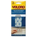 Velcro® 3/4 x 1/2 Hook to Hook Fastener; Clear, 72/Pack