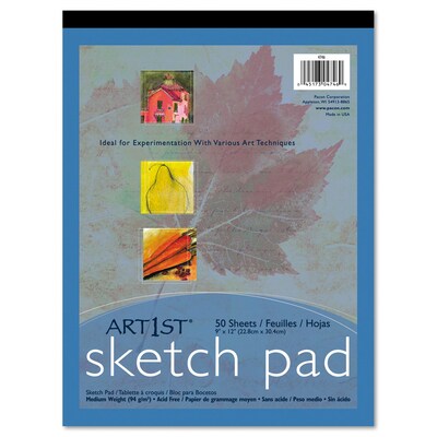 Pacon® Art1st® Sketch Pad; White, 9(W) x 12(L), 50 Sheets