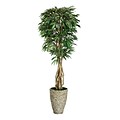 Laura Ashley 92 Willow Ficus Tree With Multiple Trunks in 16 Fiberstone Planter