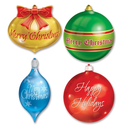 Beistle 13 1/2 - 16 1/2 Christmas Ornament Cutouts; 12/Pack