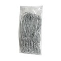 JAM Paper® Metallic Elastic String Ties, 22 inch Loop, Silver, 50 per Pack (6564977B50)