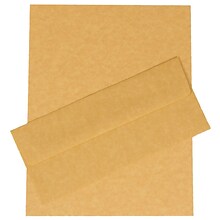 JAM Paper® #10 Business Stationery Set, 4.125 x 9.5, Parchment Antique Gold Recycled, 100/Pack (3030