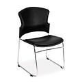 OFM Multi-Use Stack Chair with Vinyl Seat and Back, Black, Pack of 4, (310-VAM-4PK-606)