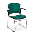 OFM Multi-Use Stack Chair with Arms, Anti-Microbial/Anti-Bacterial Vinyl Seat and Back, Teal, Pack of 4, (310-VAMA-4PK-602)