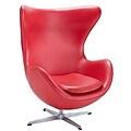Modway Glove Aniline Leather Lounge Chair, Red