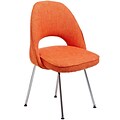 Modway Cordelia 33H Tweed Fabric Dining Side Chair, Orange
