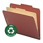 Smead Recycled Heavy Duty Pressboard Classification Folder, 2" Expansion, Letter Size, Red, 10/Box (13724)