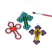 Craft Express Cross Sun Catchers Craft Kit, 12/Pack