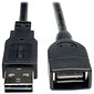 Tripp Lite 10' Universal Reversible USB 2.0 A Male to A Female Extension Cable; Black