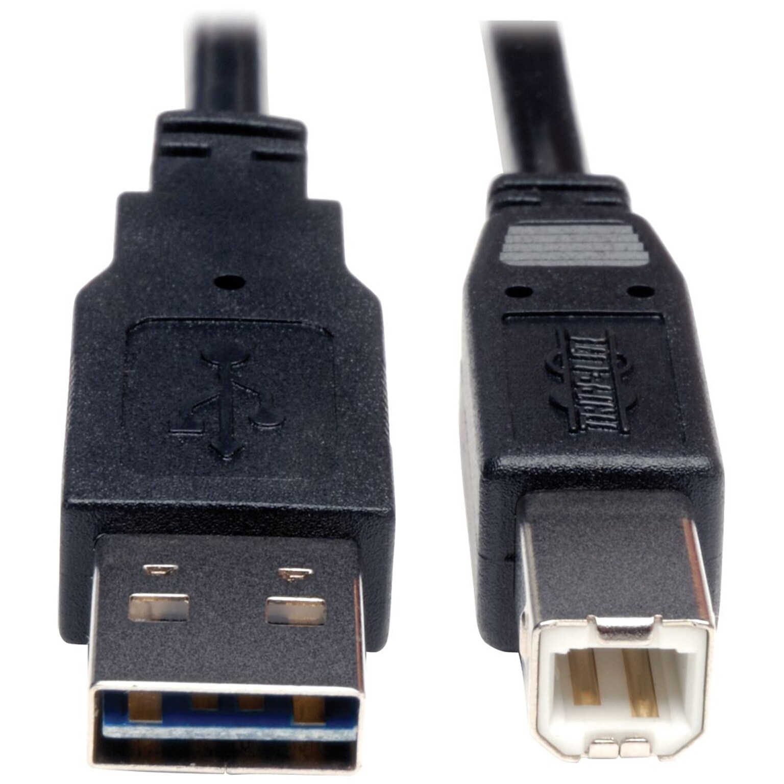 Tripp Lite 10 Universal Reversible USB 2.0 A Male to B Male USB Cable; Black