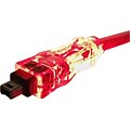 QVS® 10 FireWire/i.Link 6-Pin to 4-Pin A/V Translucent Cable With Red LED