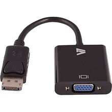 V7® DisplayPort Male to HD-15 Female VGA Adapter; Black