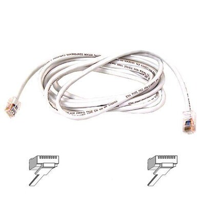 Belkin A3L980-02-WHT-S 2 RJ-45 Male/Male Cat6 Snagless Patch Cable, White