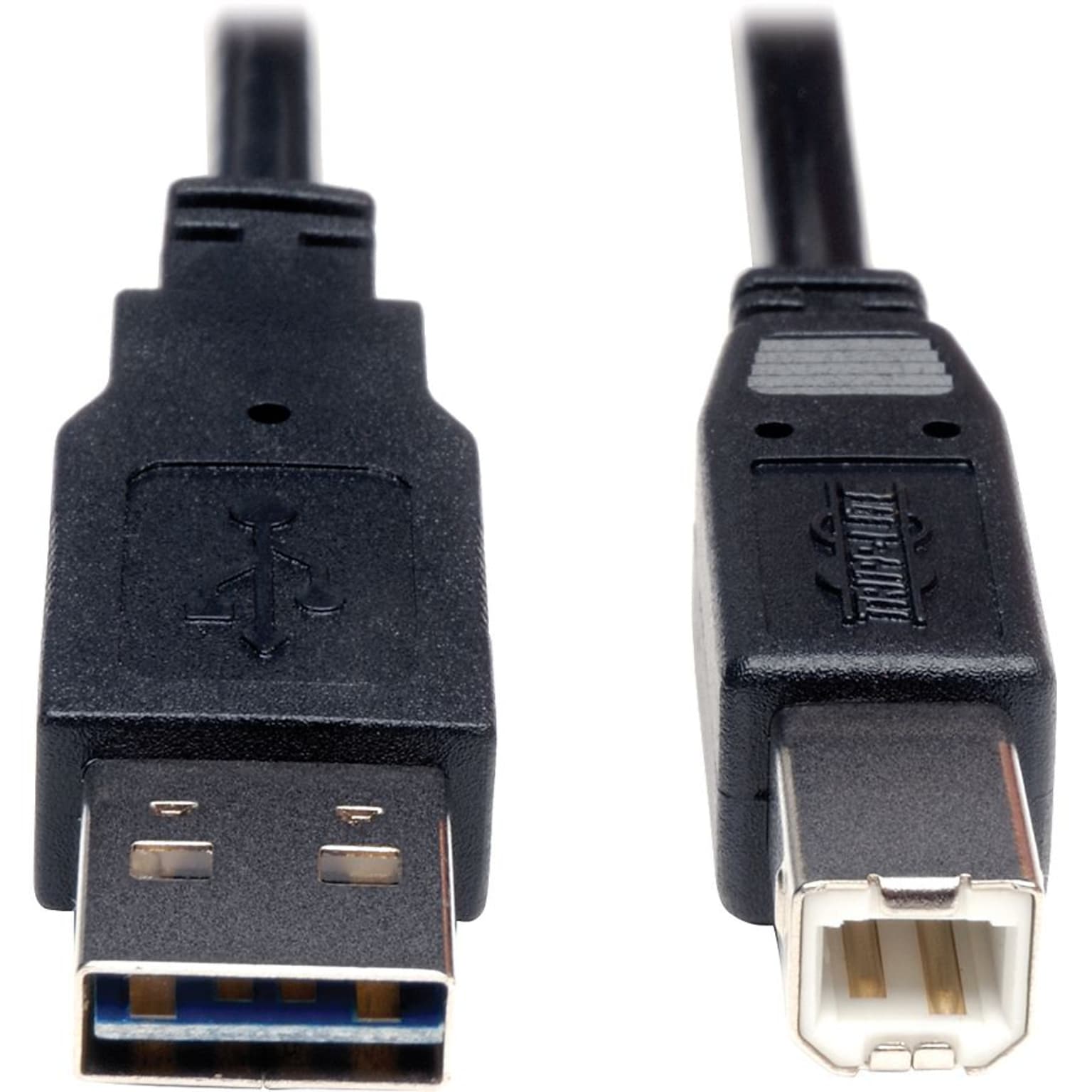 Tripp Lite 3 Universal Reversible USB 2.0 A/B Male USB Cable; Black